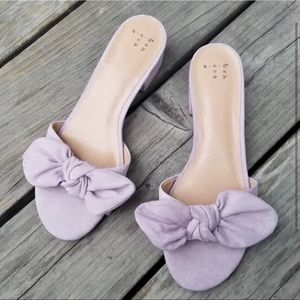 Cute Bow tie Purple Mules